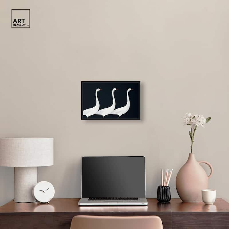 Trio of Swans Canvas by Art Remedy