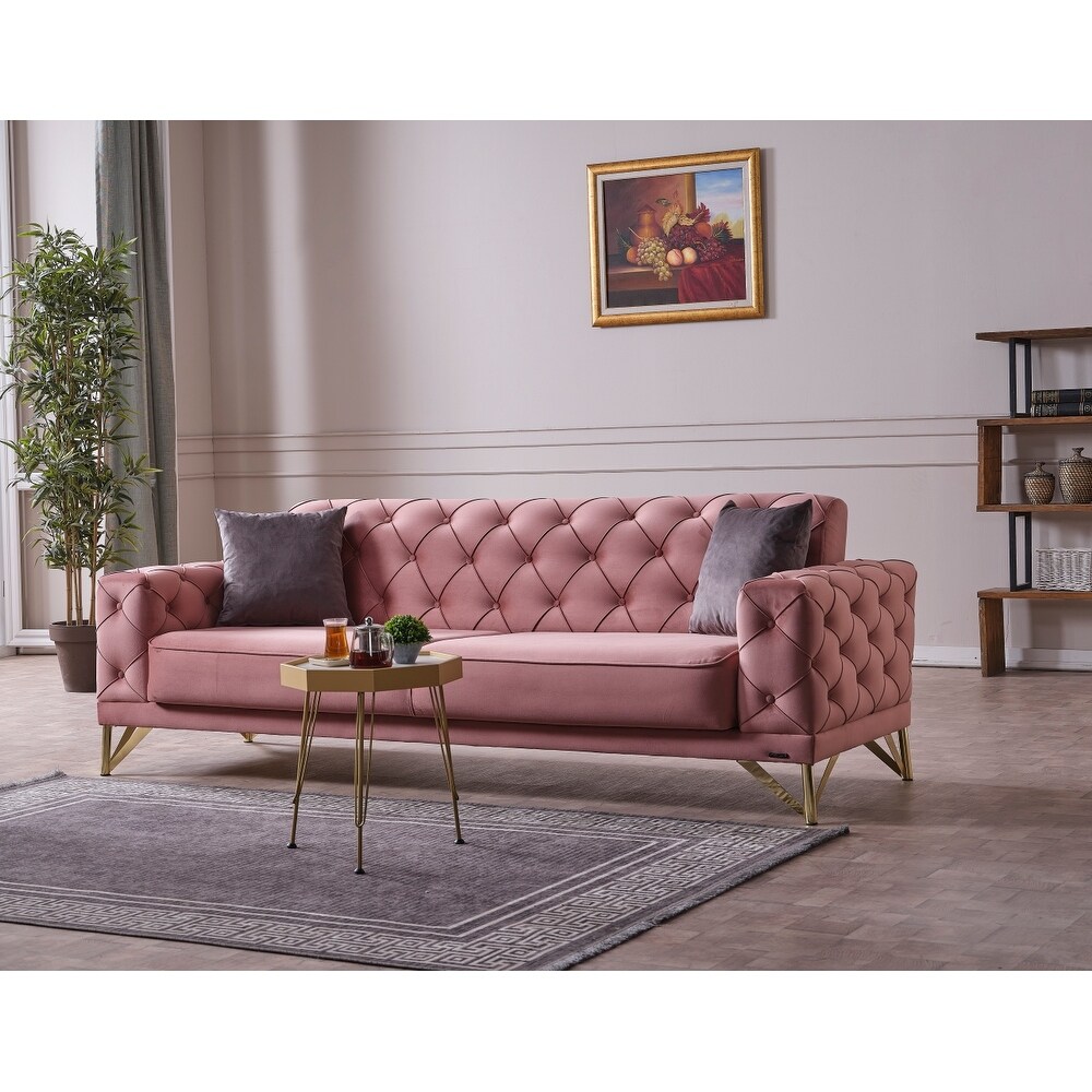 Grey and cheap pink couch