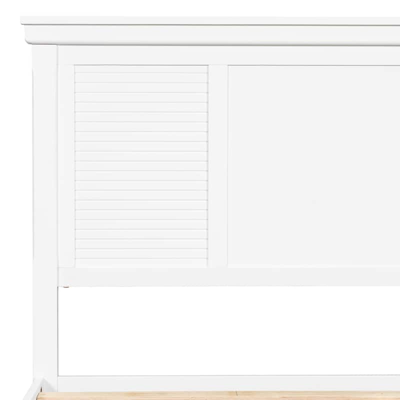 Christopher Knight Home - Elsa Elegant White Solid Wood Platform Bed with Farmhouse Style