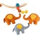 preview thumbnail 3 of 4, Handmade Blue and Orange Elephant Felt Nursery Mobile