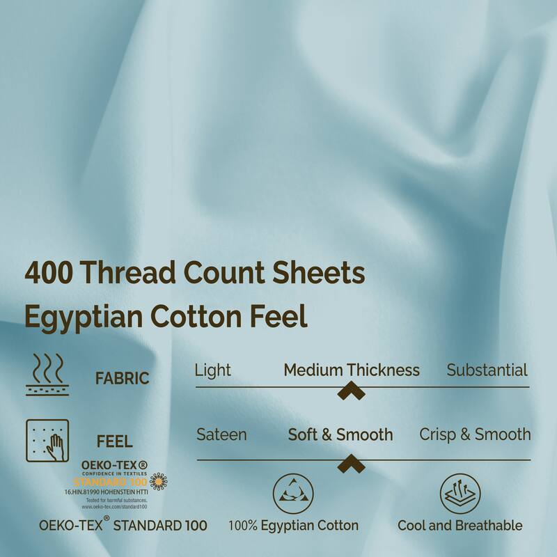 Egyptian Cotton 400 Thread Count Solid Bed Sheet Set by Superior