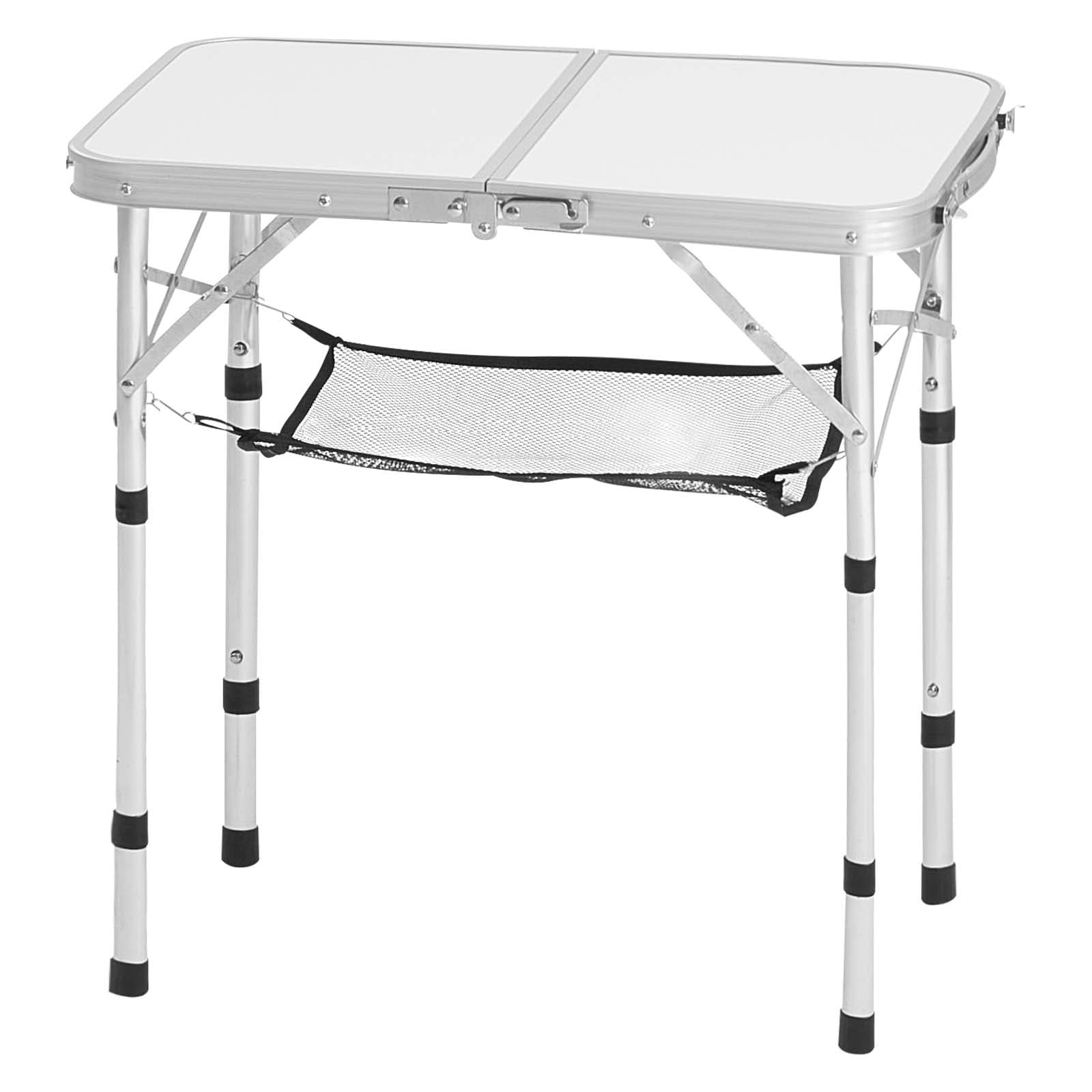 2ft Folding Portable Camping Table Aluminum Outdoor Table Adjustable Height - N/A