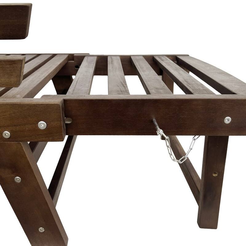 Adjustable Outdoor Daybed: Stylish Wooden Chaise Lounge With Plush Cushions, Optimized For Small-Space Relaxation