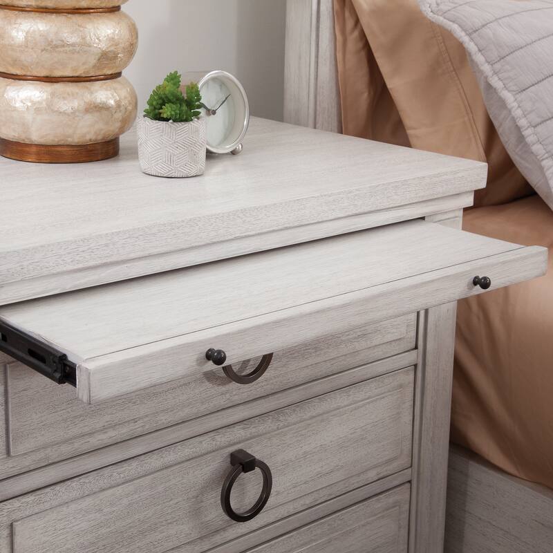 Sonata 3-drawer Oyster White Nightstand
