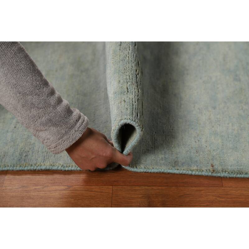 Hand Knotted Oriental 100% Wool Carpet Modern Modern Navy Blue & Blues Gabbeh Area Rug - 4' 1'' X 2' 8''