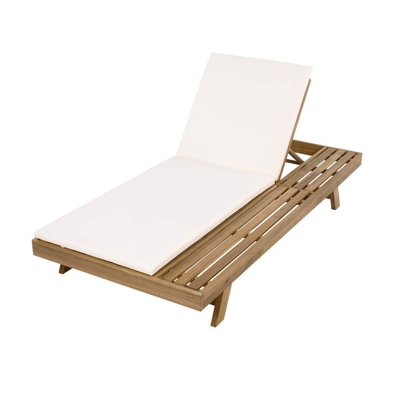Lounge Chair Set with Open-Sided Design Black Lacquered Locust Wood Frame with Waterproof Cushions