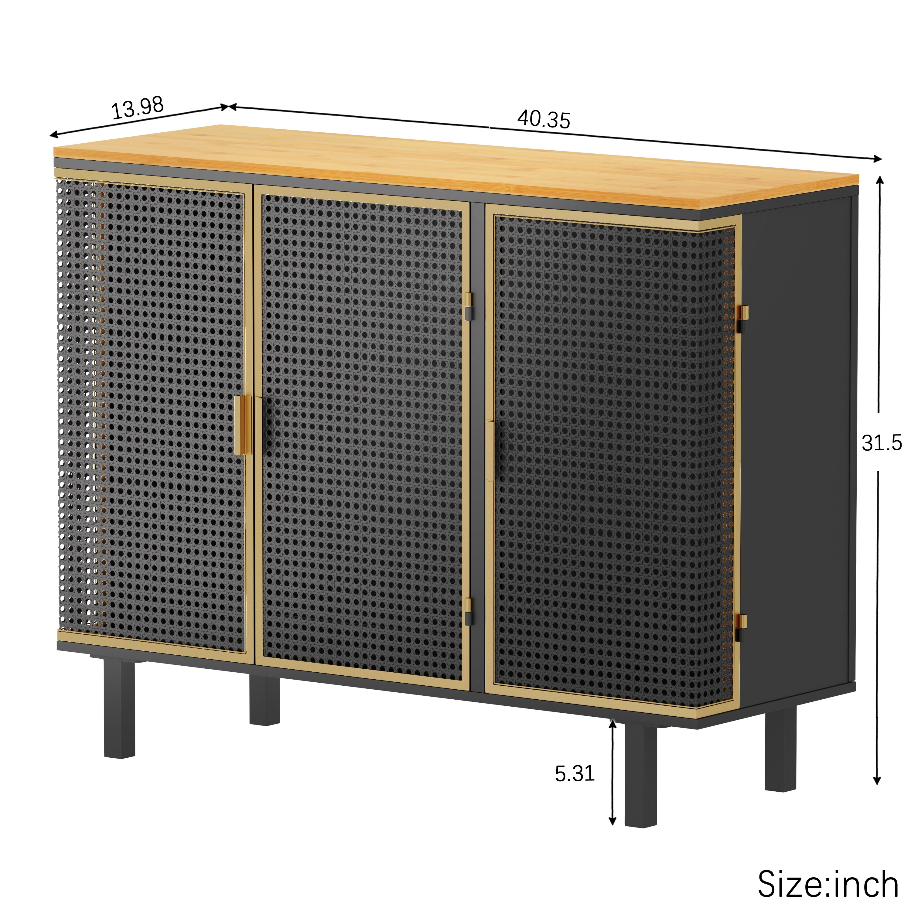 Freestanding Sideboard Storage Cabinet Entryway Floor Cabinet