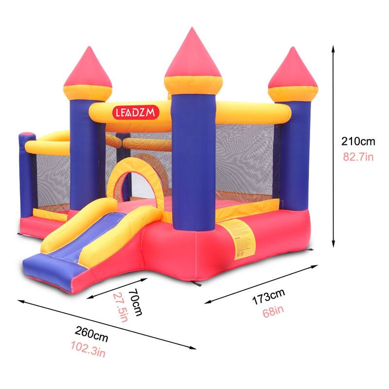 Inflatable Bouncer House with Air Blower, Jumping Castle with Slide, Family Backyard Bouncy Castle