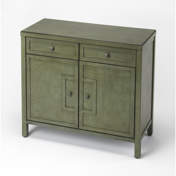 slide 2 of 8, Handmade Imperial Green Console Cabinet (Indonesia) Wood/MDF