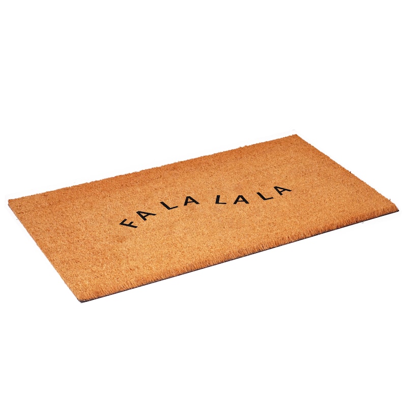 HomeRoots 17" X 29" Brown And Black Christmas Outdoor Coir Door Mat - 17.00' X '29.00