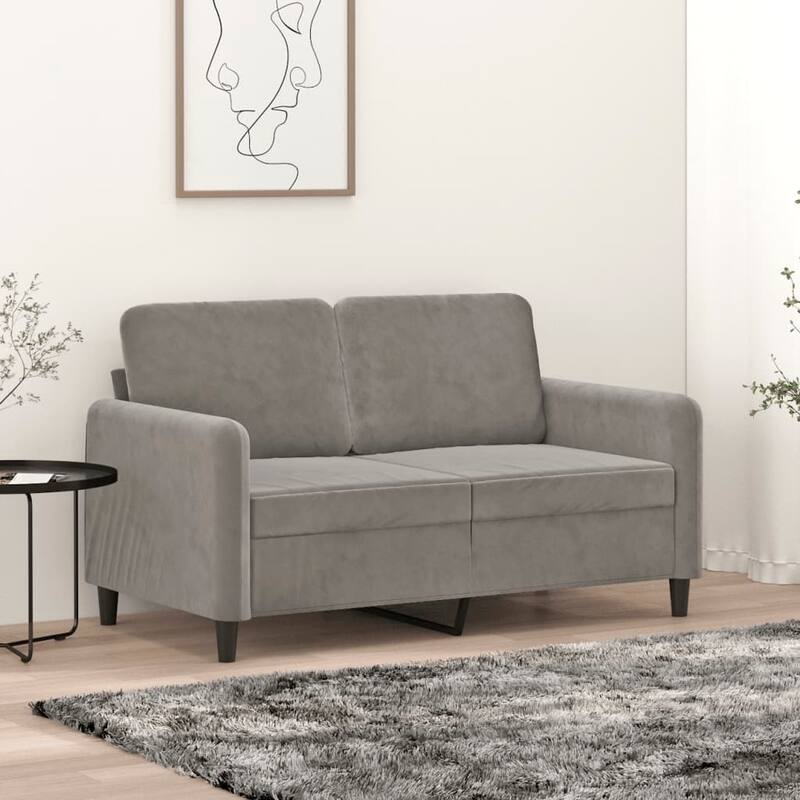 vidaXL Sofa Chair Living Room Accent Upholstered Chair with Armrest Velvet - 54.3" x 30.3" x 31.5" - Light gray