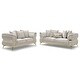 preview thumbnail 2 of 2, Furniture of America Sawer Glam 2-Piece Beige Upholstered Sofa Set with Stainless Steel Frame