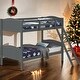 preview thumbnail 6 of 21, Wooden Versatile Twin over Twin Bunk Bed with Arched Headboard,Kids Bed Design Grey