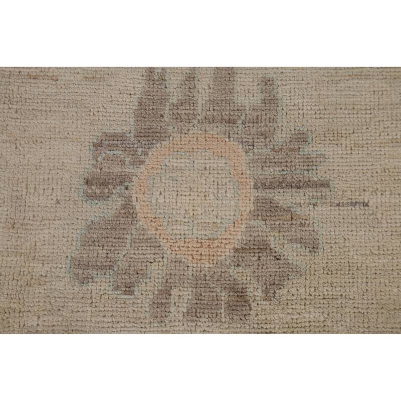 Vegetable Dye Oushak Turkish Area Rug Hand-knotted Wool Carpet - 8'4"x 9'11"