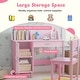 preview thumbnail 10 of 8, Gymax Kids Study Desk & Chair Set w/Chair 2 Storage Cabinets Drawer 4