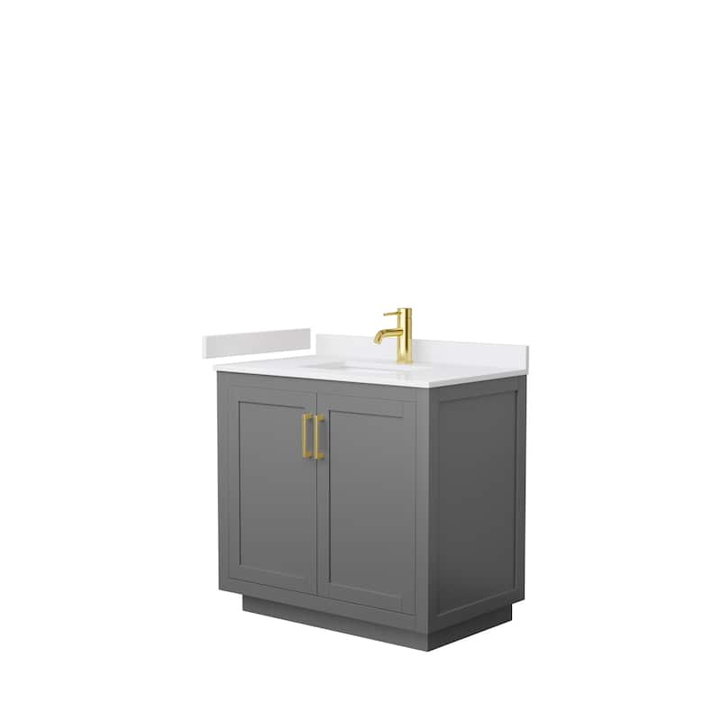 Miranda Single Vanity Set, Cultured Marble Top, No Mirror