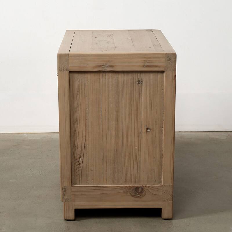 Capri Nightstand with 4 Drawers Weathered Natural Pine 28X18X27H
