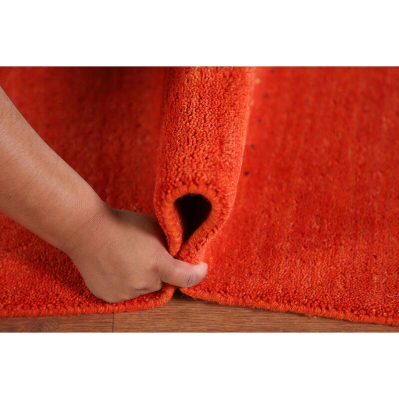 Hand Knotted Oriental 100% Wool Carpet Tribal Tribal Oranges & Rust Gabbeh Area Rug - 9' 9'' X 6' 10''