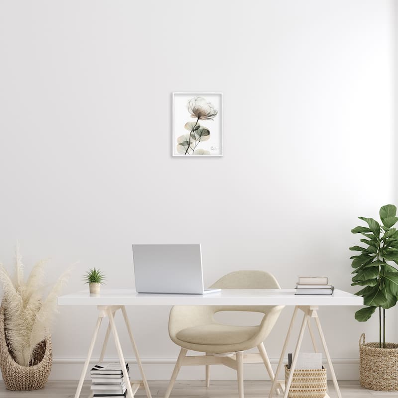 Stupell Simple Elegant White Flower Framed Giclee Art Design By Albert Koetsier