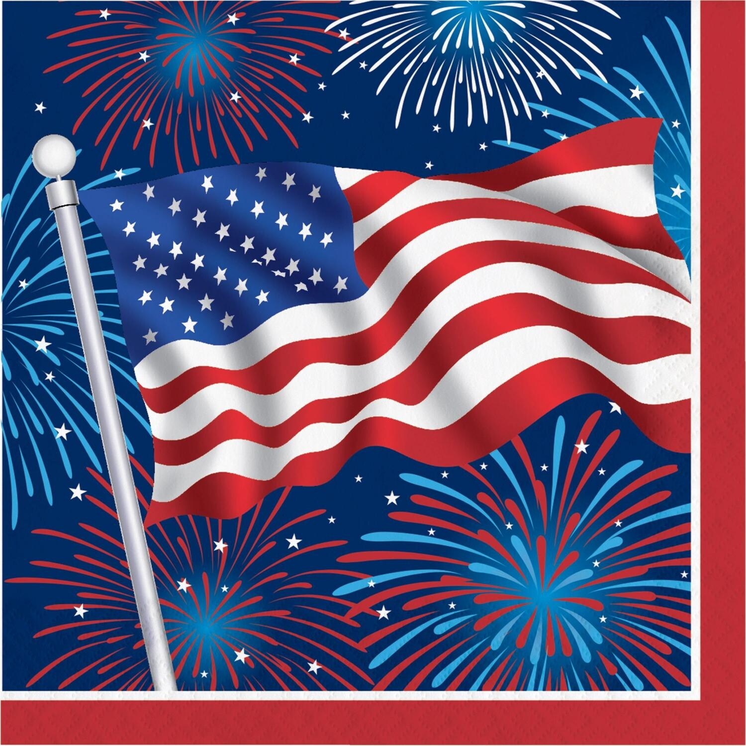 Pack Of 192 Red And Blue American Flag Designed Square Luncheon Napkin 6 5 Overstock 22725260