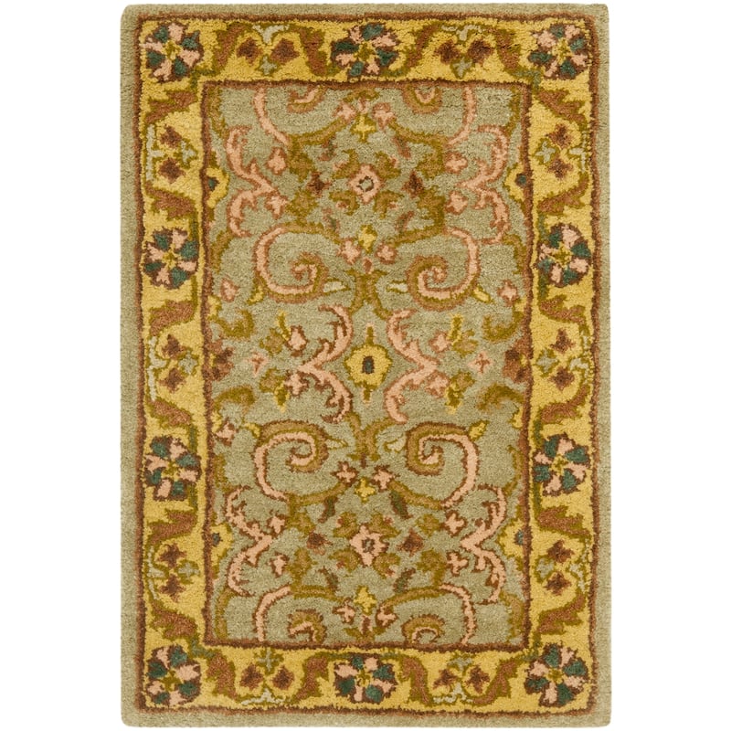 SAFAVIEH Handmade Heritage Province Traditional Oriental Wool Rug - 2' x 3' - Grey/Gold