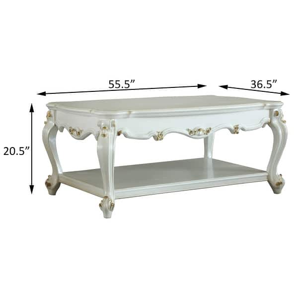 Deveraux Antique Pearl Coffee Table with Bottom Shelf - Bed Bath ...