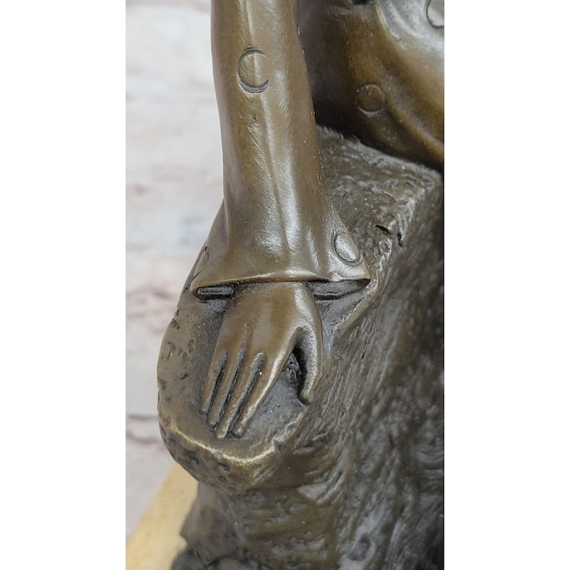 Fashionable Woman With Large Hat And Imitative Dog - Bronze Metal Art Deco Sculpture By Milo