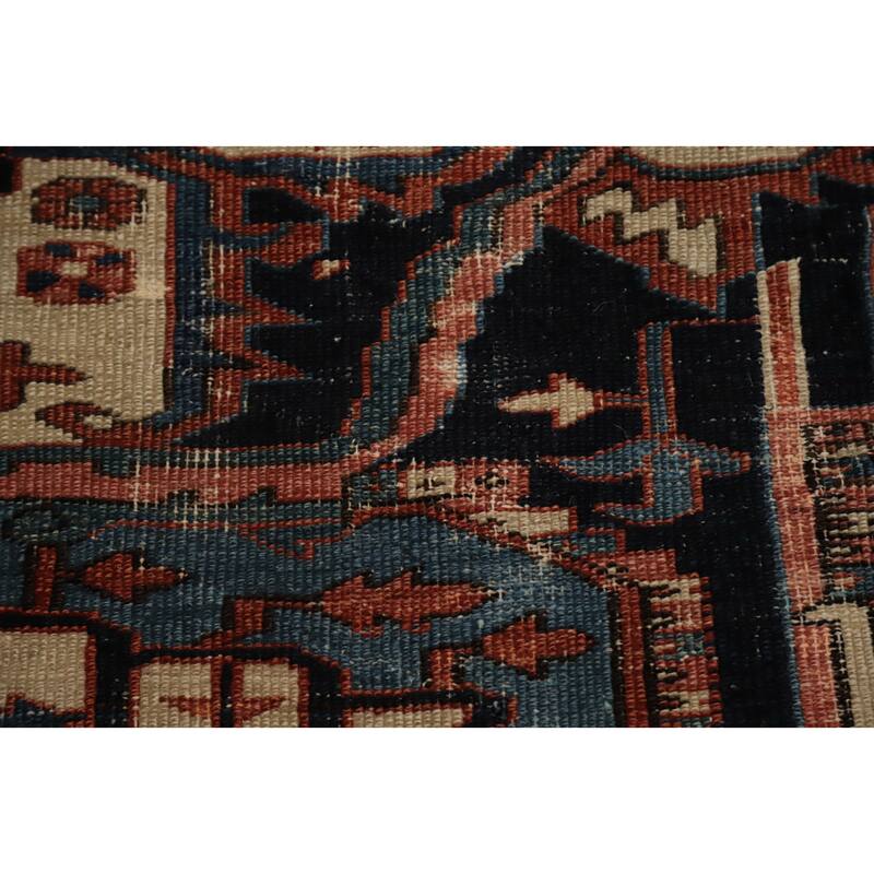 Hand Knotted Oriental 100% Wool Carpet Traditional Medallion Oranges & Rust Heriz (serapi) Area Rug - 14' 3'' X 10' 2''