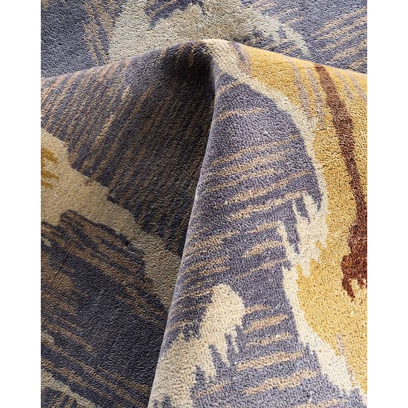 Ikat One-of-a-Kind Hand-Knotted Area Rug, Blue - 9' 1" x 12' 0"