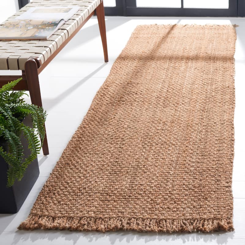 SAFAVIEH Handmade Natural Fiber Khloe Fringe Jute Rug - 2'6" x 6' Runner - Natural