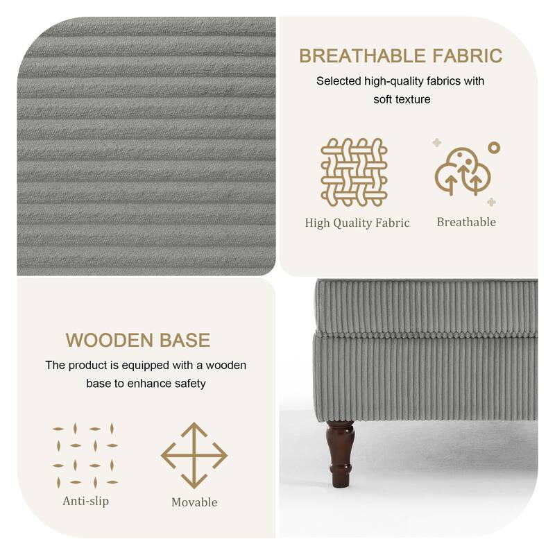 Modern Corduroy Corner Armchair Armless Chair sofa