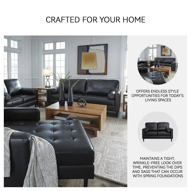 Signature Design by Ashley Bryceview Black Loveseat - 61" W x 38" D x 39" H