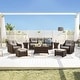 preview thumbnail 3 of 105, Murphy Outdoor Wicker Patio Outdoor Sofa Swivel Chair Coffee Table 8PC - Chestnut Wicker-Brownish Gray