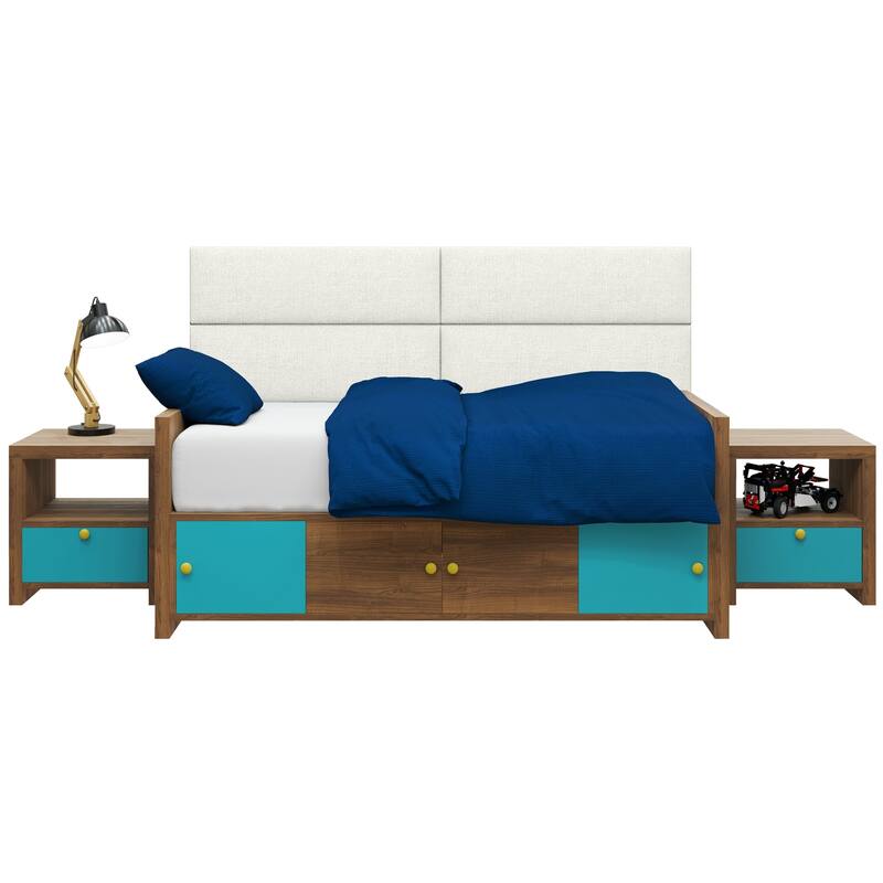 Jaxx Panelist Modern Padded Headboard - Set of 4 Fun Color Panels for Kids