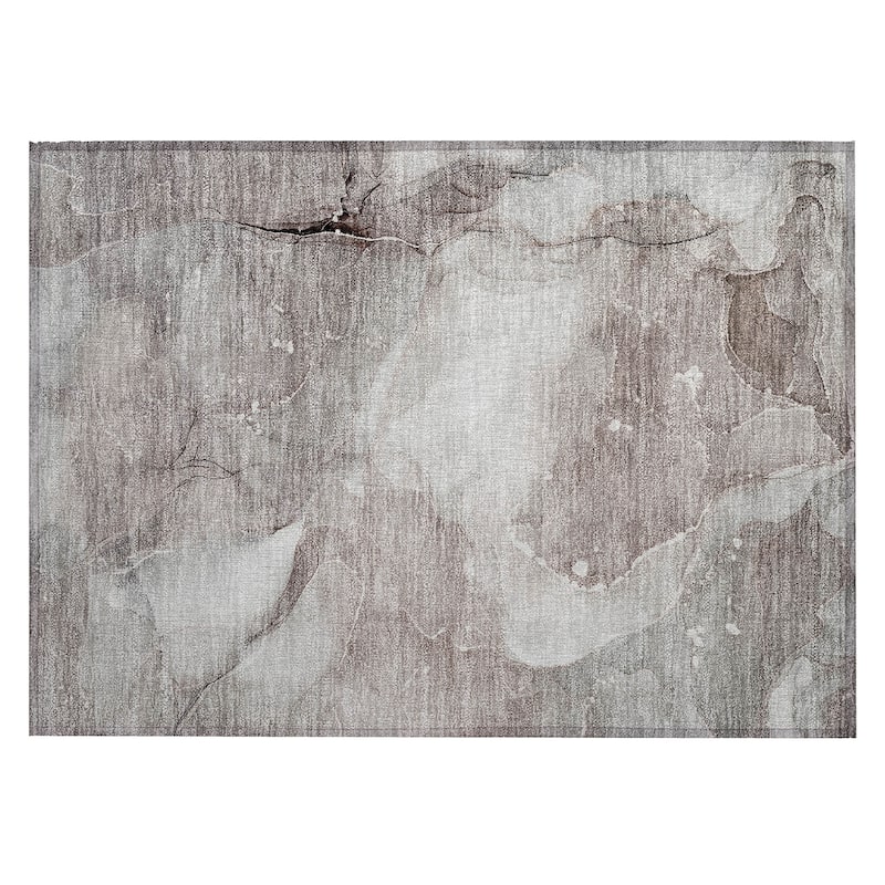 Machine Washable Indoor/ Outdoor Abstract Chantille Rug