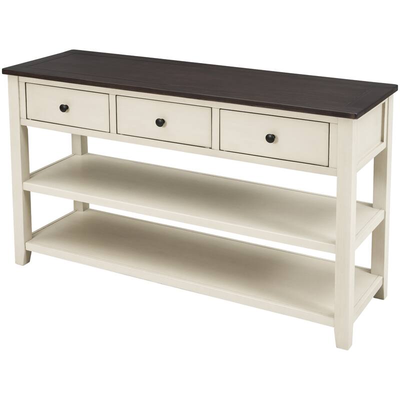 Console Table with Two Open Shelves