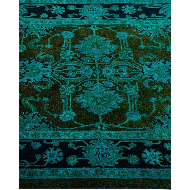 Overton Hand Knotted Wool Vintage Inspired Modern Contemporary Overdyed Black Area Rug - 2' 8" x 4' 4"
