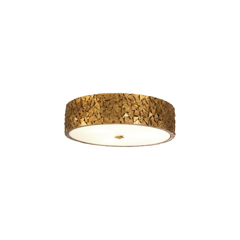 Mosaic 3-Light flush Mount in Gold