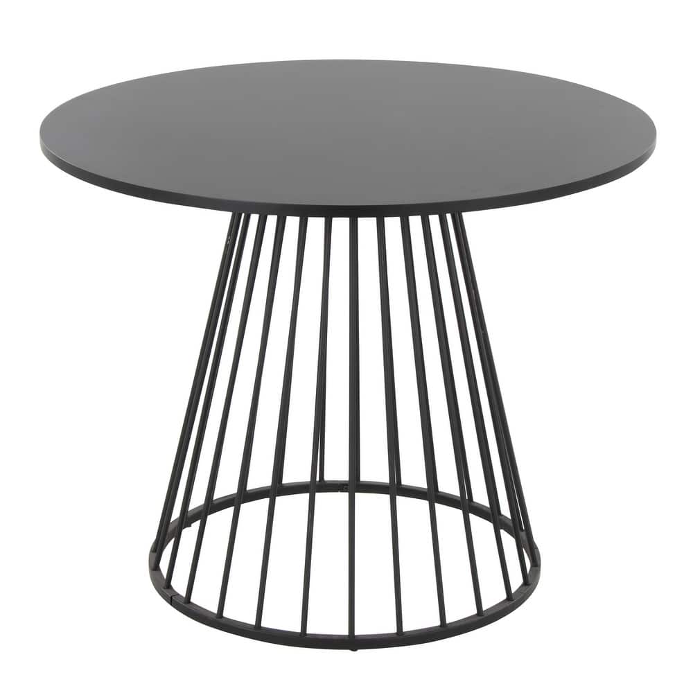 Silver Orchid Canary Pugo Round Dining Table with Pedestal Base