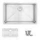 preview thumbnail 1 of 11, STYLISH 28 inch Stainless Steel 16G Undermount Kitchen Sink - 28" x 18" x 10" Brushed Stainless Steel