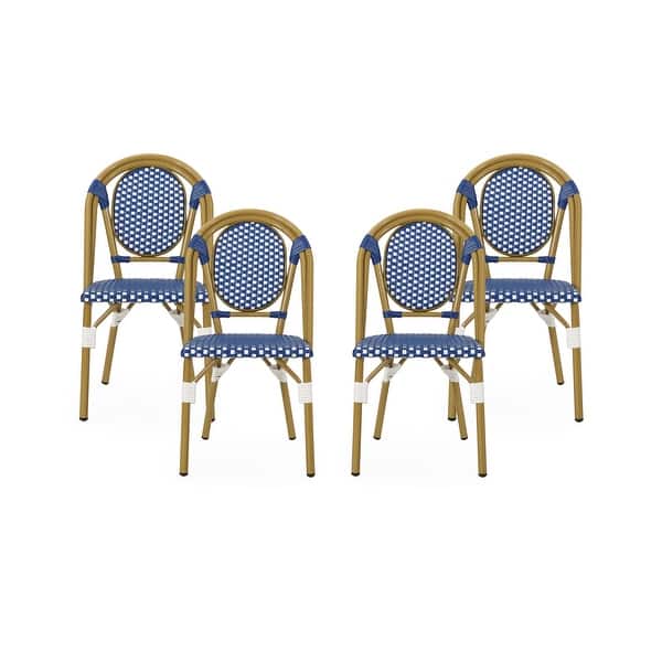 Remi Faux Bamboo/ Faux Rattan Outdoor French Bistro Chairs (Set of 4