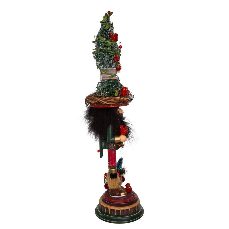 Kurt Adler 19.5-Inch Hollywood Cardinal in Tree Hat Nutcracker - Red