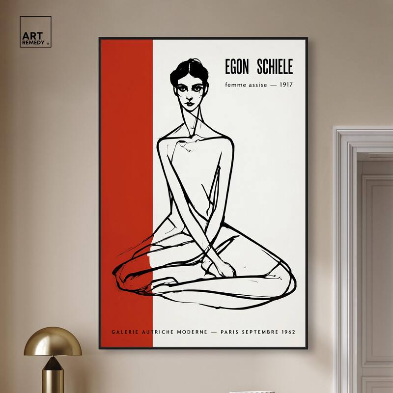 Schiele's Red and White Canvas by Art Remedy