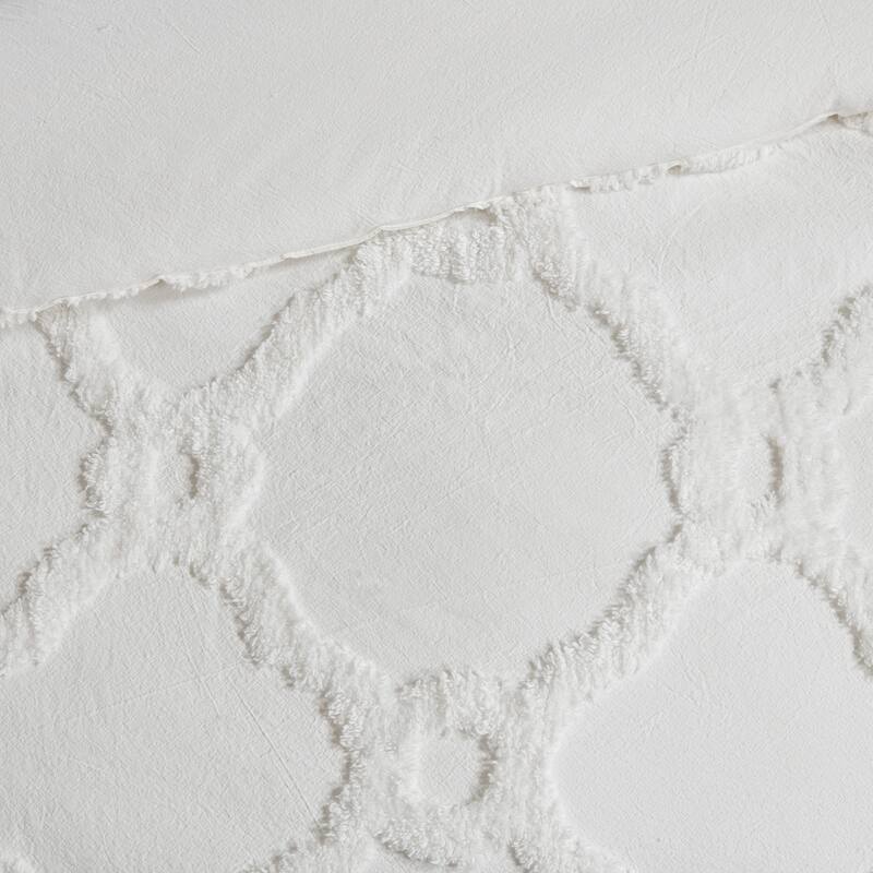 Madison Park Nollie Tufted Cotton Chenille Geometric Duvet Cover Set
