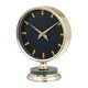 preview thumbnail 2 of 13, Gold Stainless Steel Metal Clock with Black Face