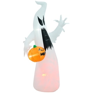 5.9' Halloween Inflatable Outdoor Decoration Ghost with Pumpkin with LED
