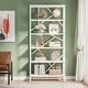 preview thumbnail 15 of 36, 71" Industrial Bookshelf, 6 Tier Rustic Brown Wood Etagere Bookcase, Open Book Shelves