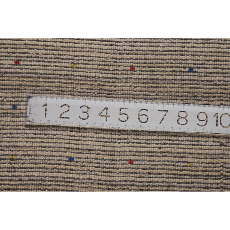Hand Knotted Oriental 100% Wool Carpet Tribal Tribal Beige & Ivories Gabbeh Area Rug - 12' 5'' X 9' 3''
