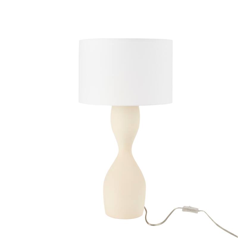 Nourison 23" Modern Wavy Smooth Ceramic Table Lamp