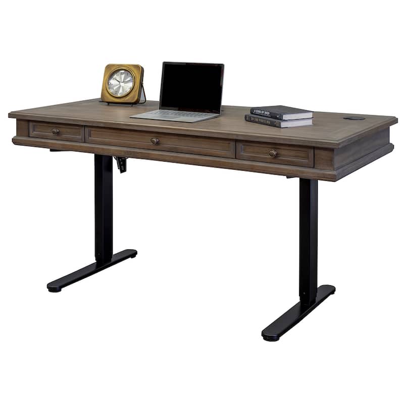 Carson Wood Electronic Sit/Stand Desk, Standing Desk, Gray